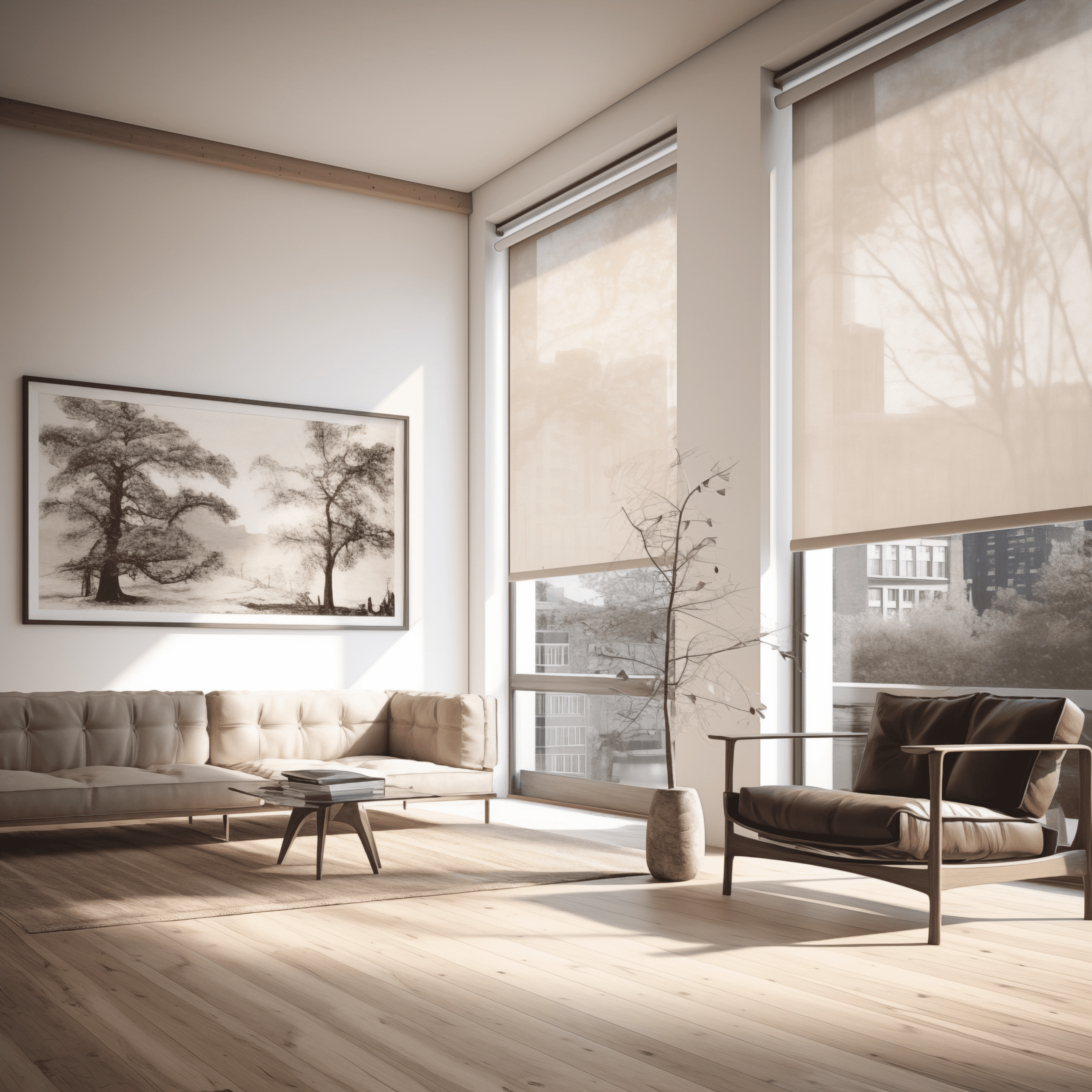 Modern Room Roller Shades